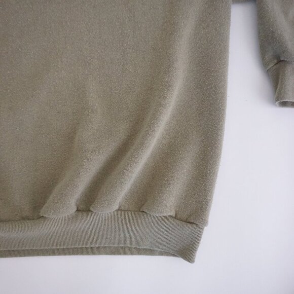 Vintage '90s Tultex Olive Green Embroidered New York Wolves Crewneck sweater XL - Picture 6 of 10